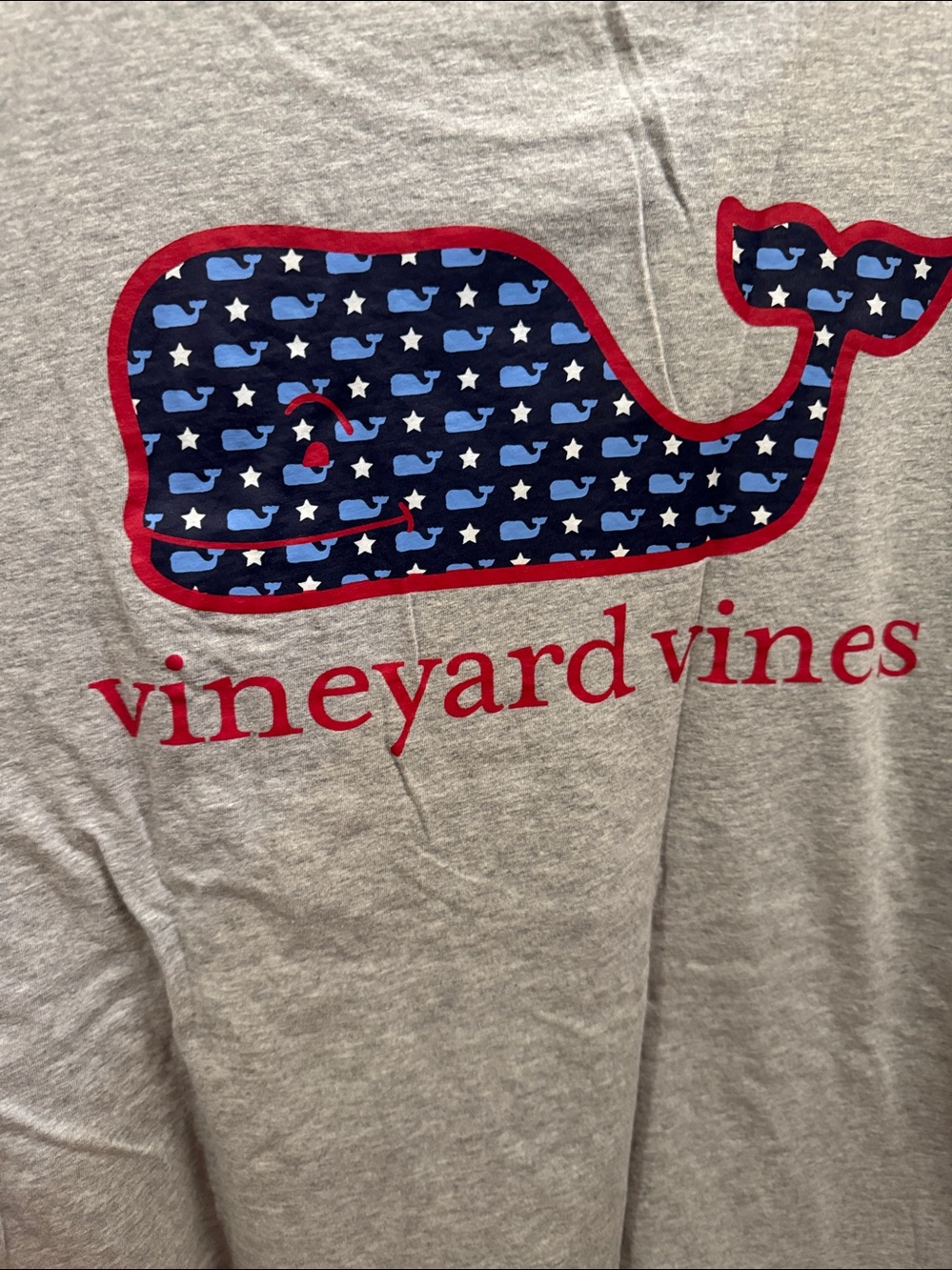 Vineyard Vines Grey Short-Sleeve Pocket Tee with Whale